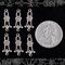 Antiqued Silver Plated Brass Dainty Trellis Floral Connectors - Set of Six - S-2C18
